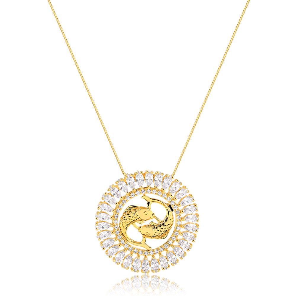 Colar De Pedra Signo Peixes Lindo colar peixes para as amantes por astrologia e zodíacos, acessório