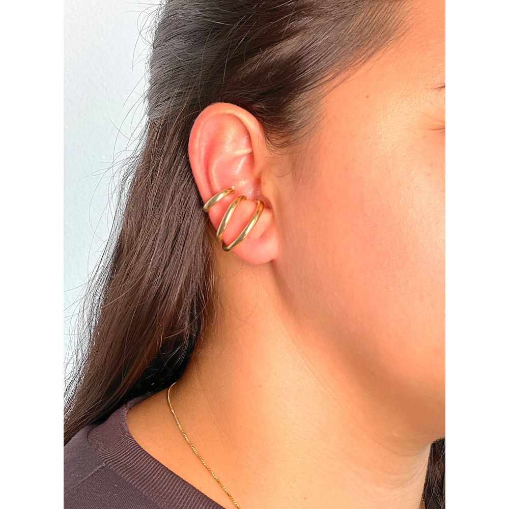 Piercing Fake Argola Tubo Banhado Em Ouro 18k